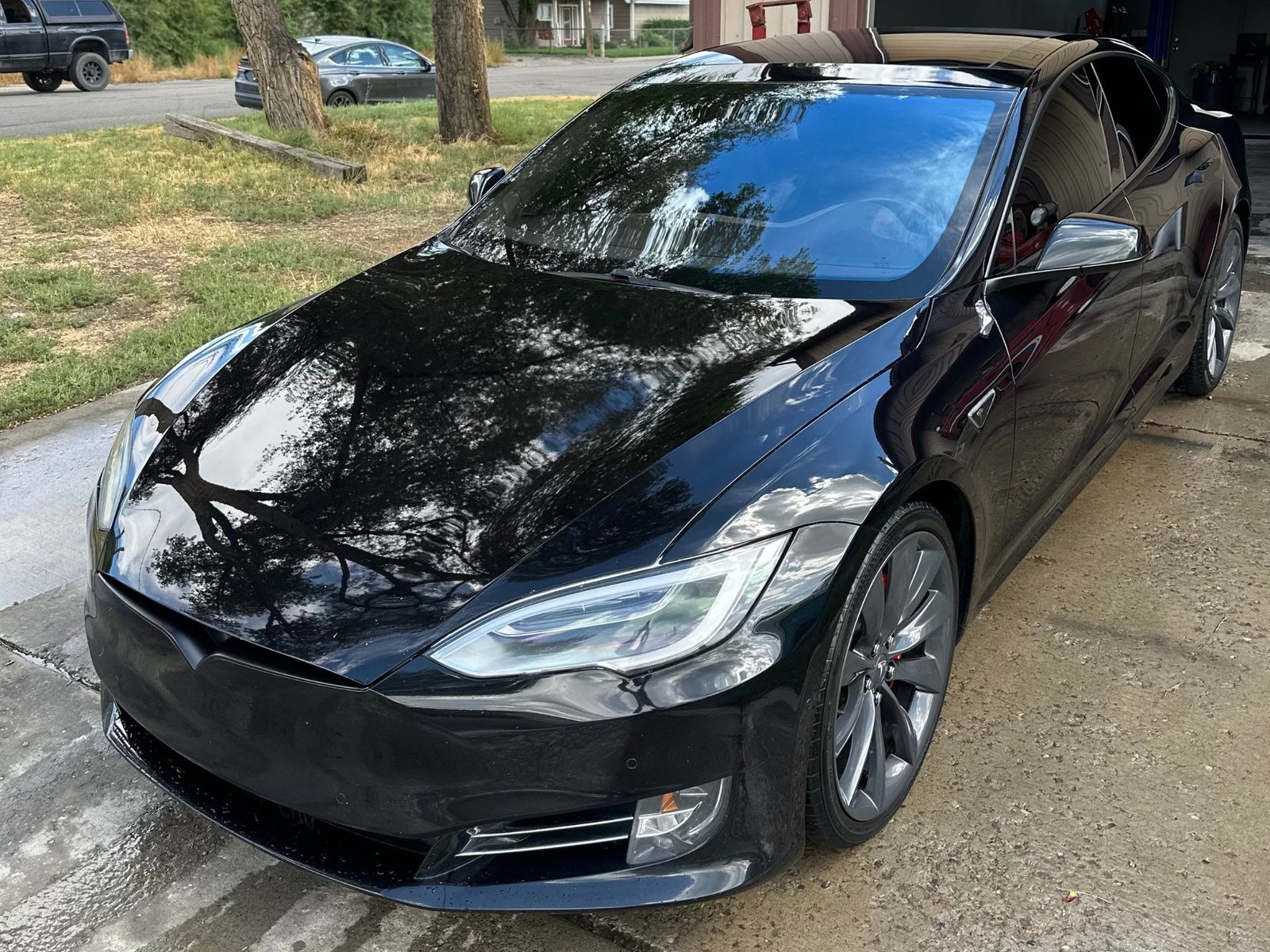 Tesla Model S with gloss paint protection film in Montrose, CO